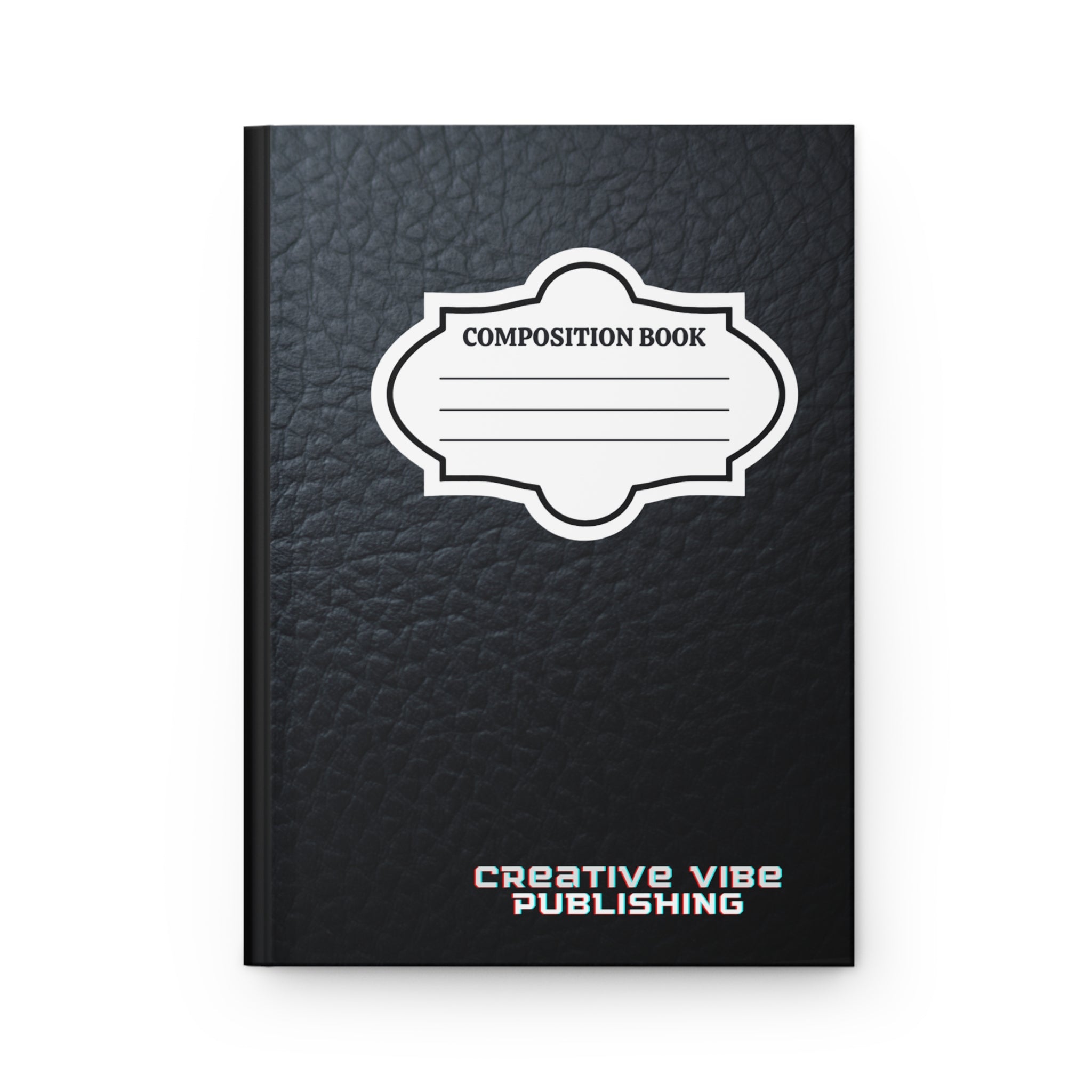 Composition Book Hardcover Journal — Classic Black Leatherette Notebook for School, Notes & Creative Writing
