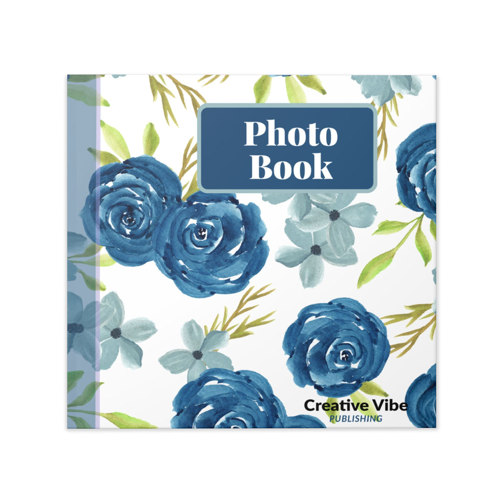 Hardcover Photo Book — Blue Floral Keepsake Album