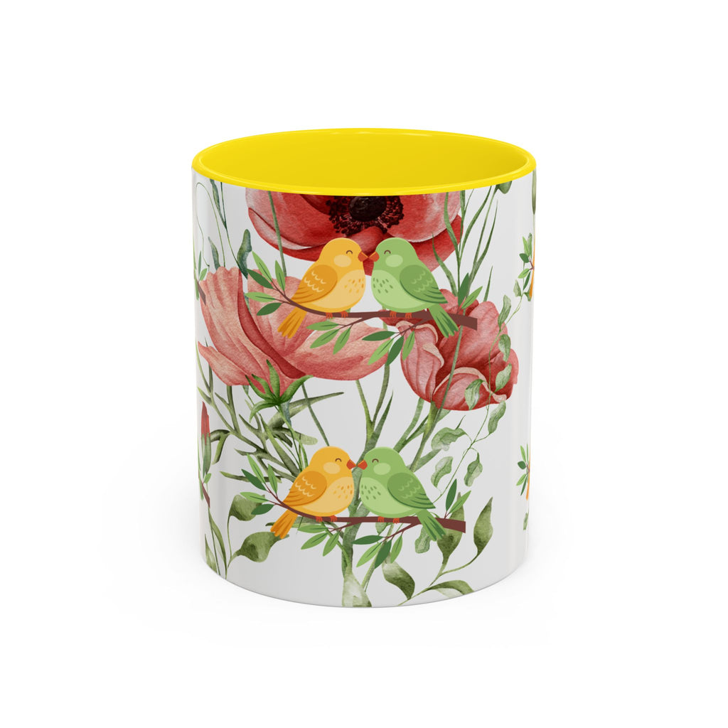 Floral Birds Accent Coffee Mug – Spring Garden 11/15oz