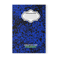Composition Book-Style A5 Notebook — Blue Speckled Cover, 'Creative Vibe Publishing'
