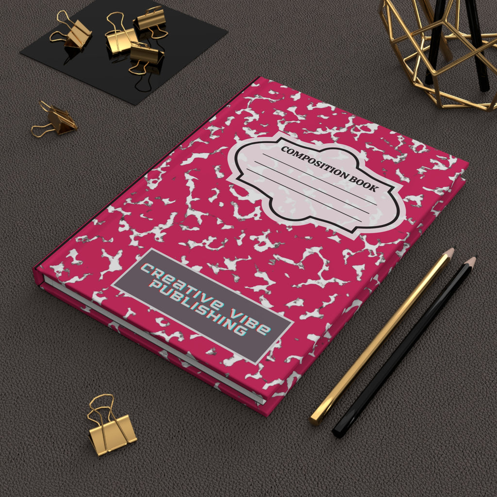 Pink Composition Hardcover Journal — "Composition Book" Matte Notebook for School, Notes & Creative Writing