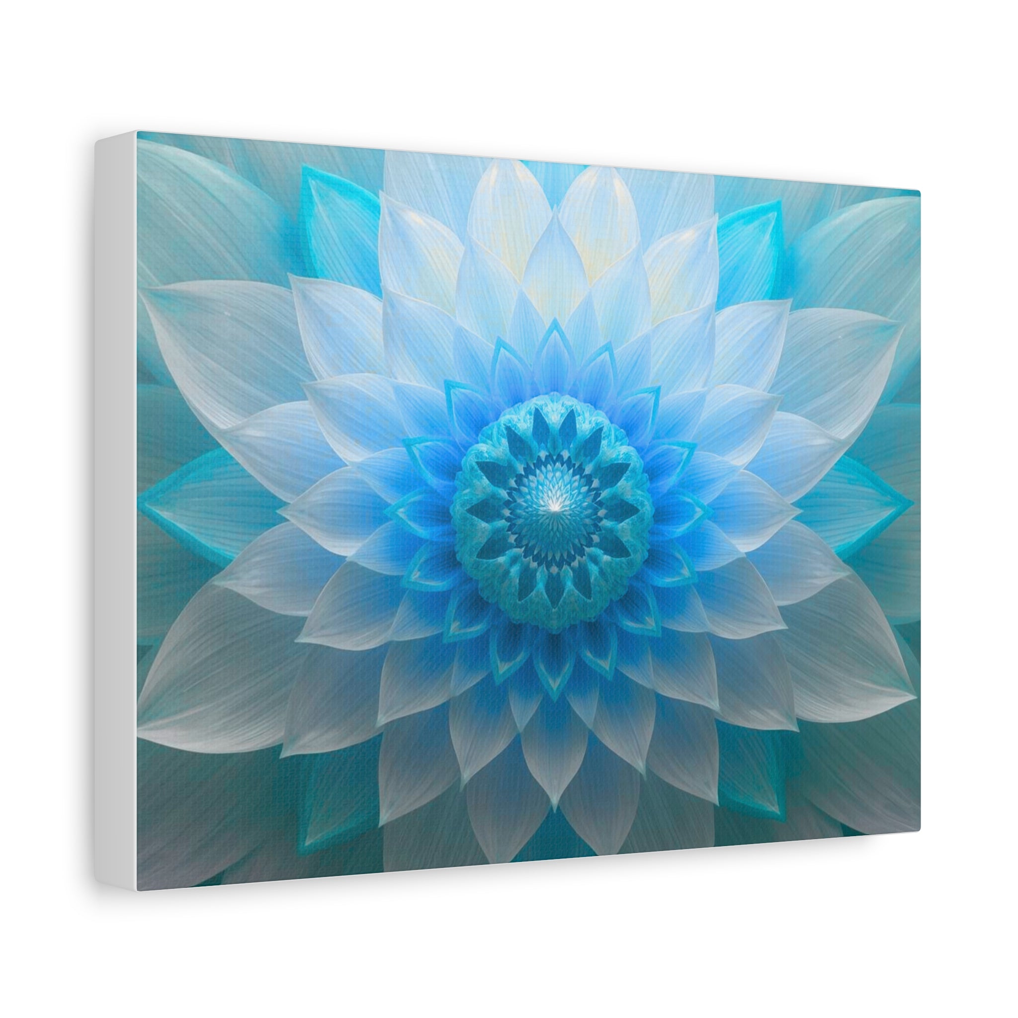 Blue Lotus Mandala Canvas Wall Art — Matte Stretched 1.25"