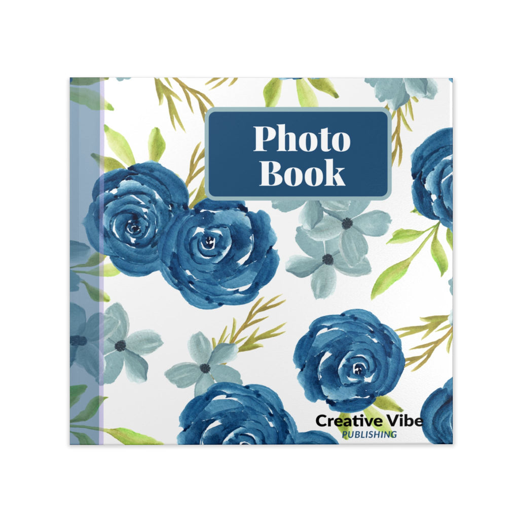 Hardcover Photo Book — Blue Floral Keepsake Album