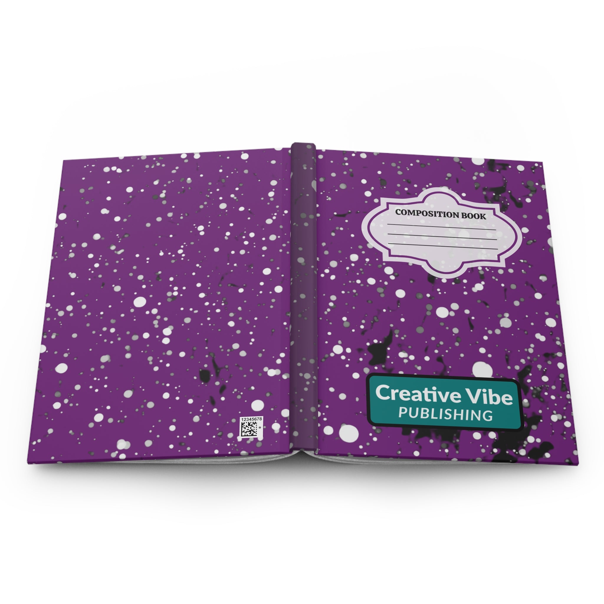 Purple Splatter Composition Hardcover Journal — "Composition Book"