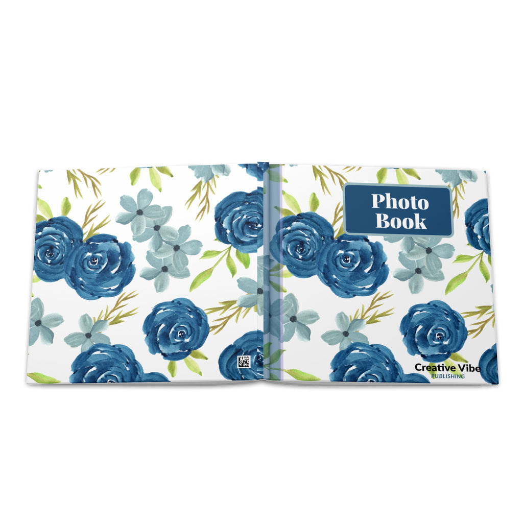Hardcover Photo Book — Blue Floral Keepsake Album