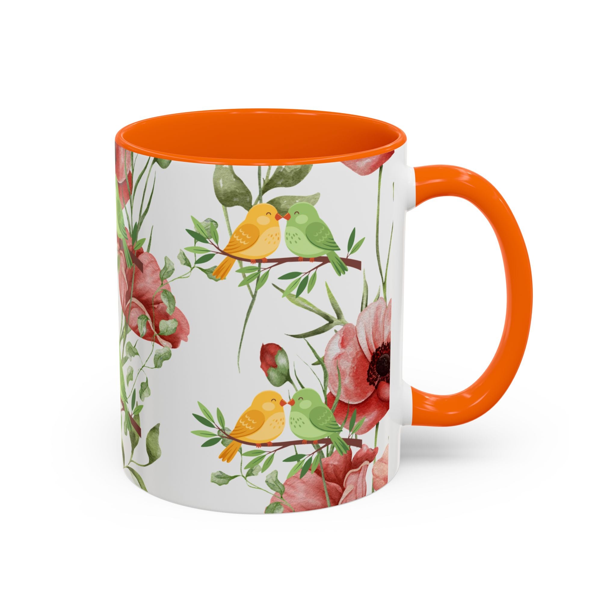 Floral Birds Accent Coffee Mug – Spring Garden 11/15oz