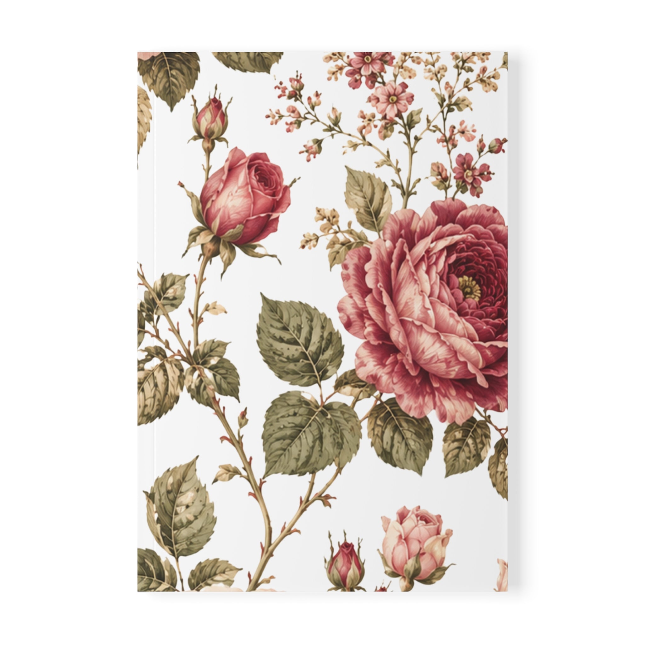 Floral Rose A5 Softcover Notebook — Vintage Botanical Journal