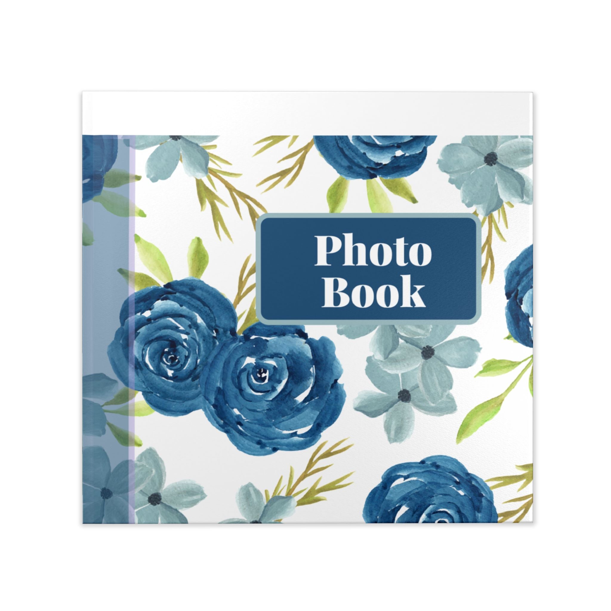 Blue Floral Hardcover Photo Book – Personalized Keepsake Album
