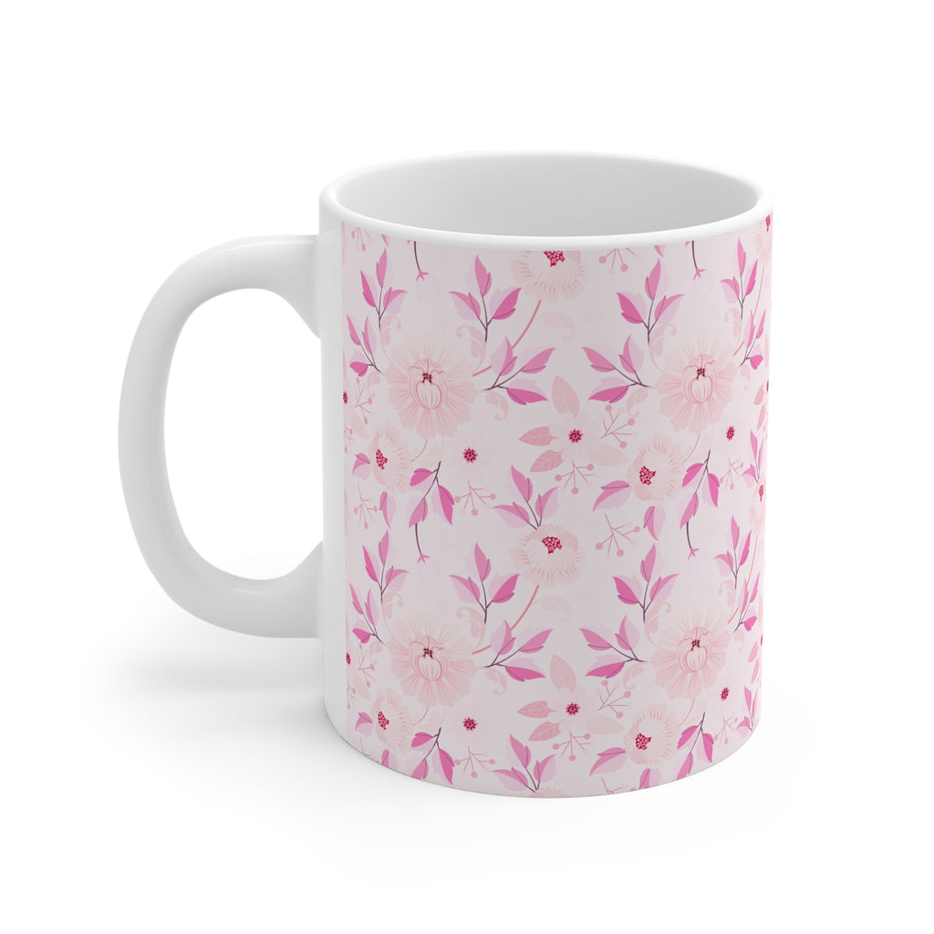 Pink Watercolor Floral Mug — Feminine Floral Coffee Cup for Mother's Day & Gifts
