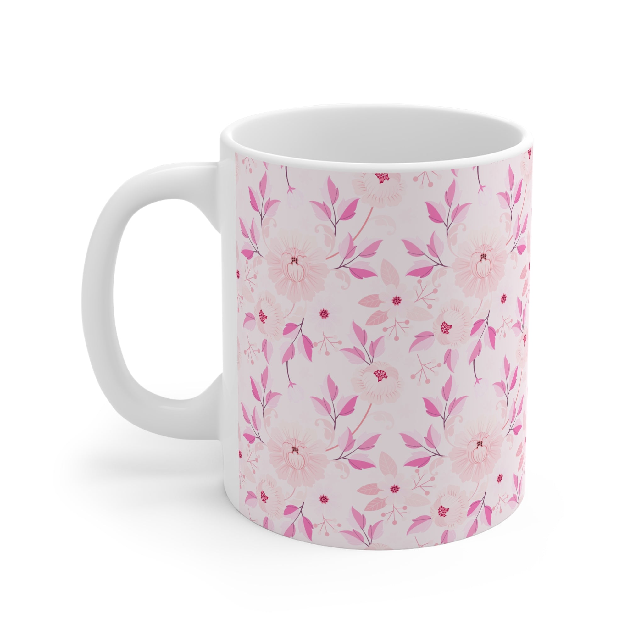 Pink Watercolor Floral Mug — Feminine Floral Coffee Cup for Mother's Day & Gifts