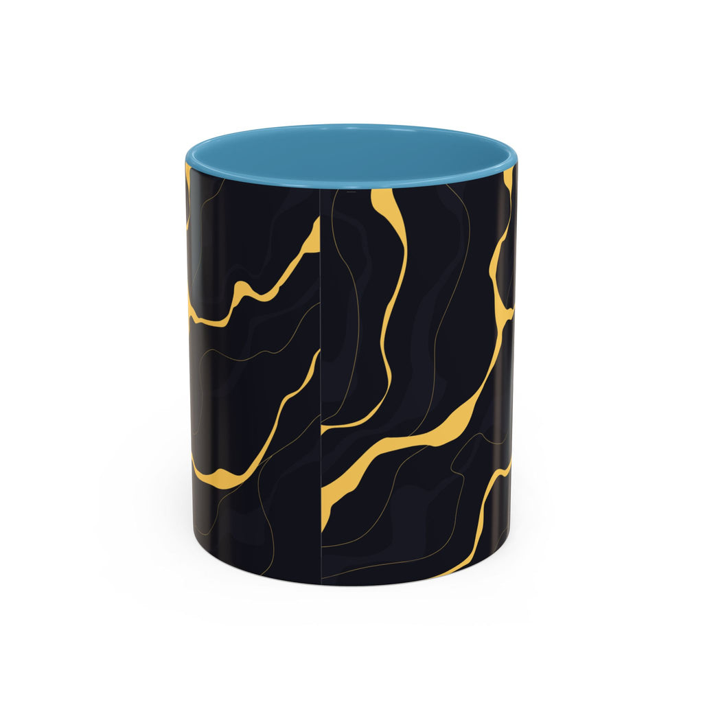 Black & Gold Marble Accent Coffee Mug — 11/15oz
