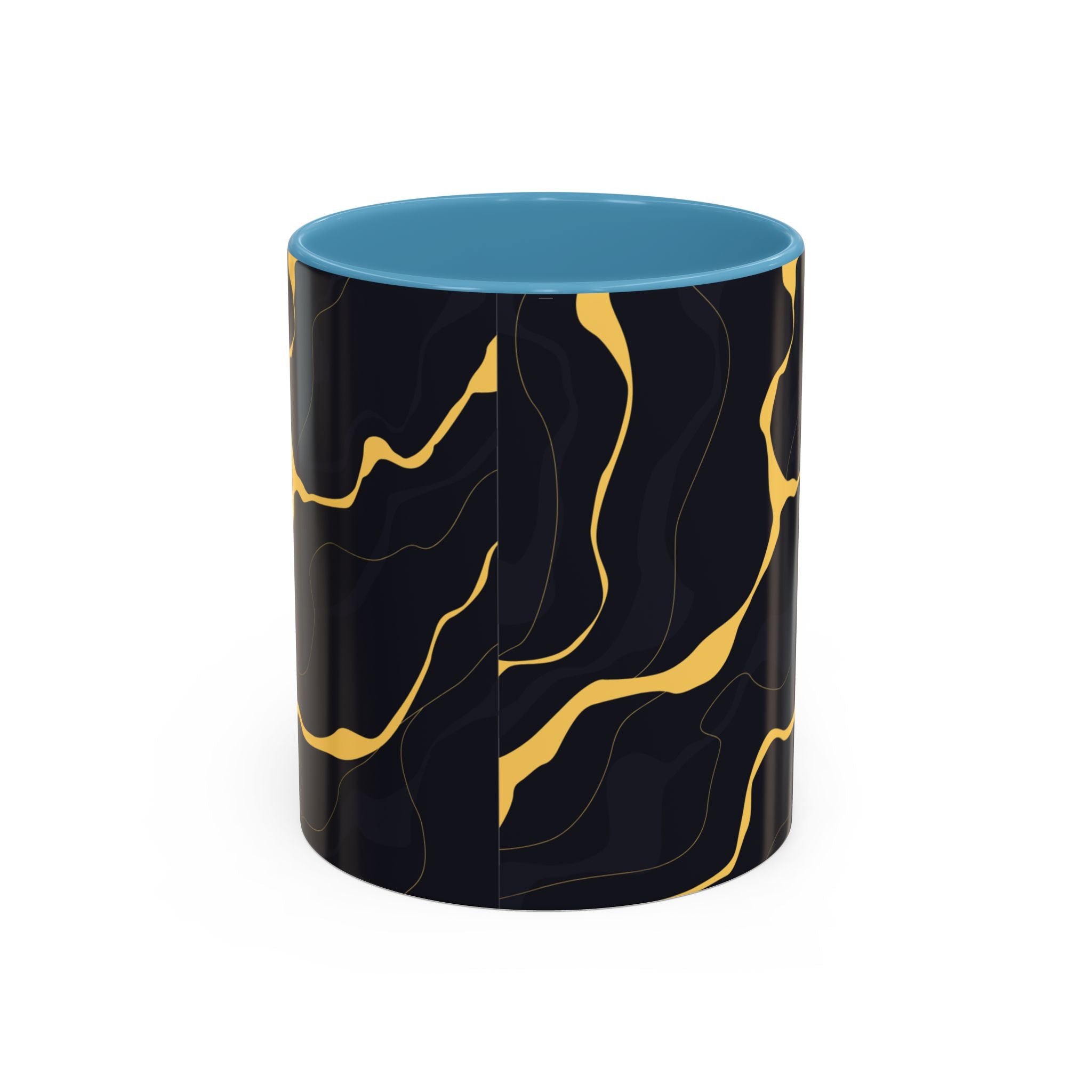Black & Gold Marble Accent Coffee Mug — 11/15oz