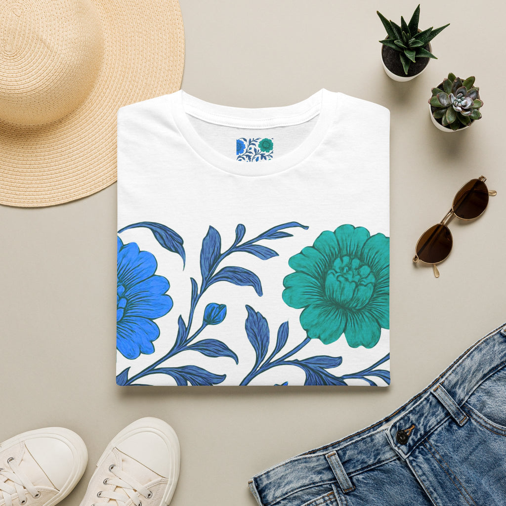 Floral Blue-Green Tee