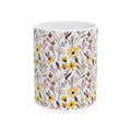 Floral Watercolor Mug – Yellow Wildflower Ceramic Coffee Cup (11oz & 15oz)