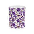 Floral Purple Mug — Vintage Botanical Ceramic Coffee Cup (11oz & 15oz)