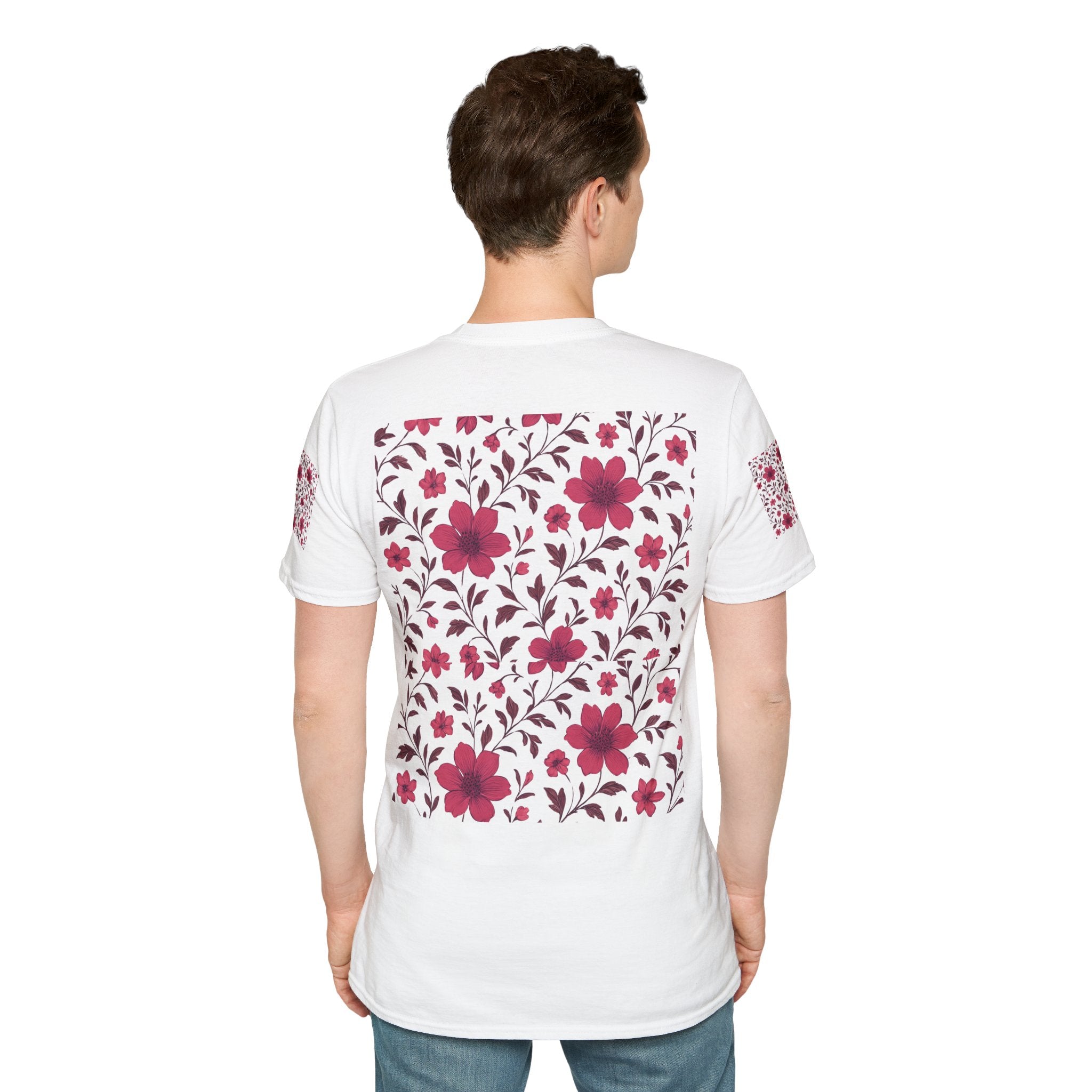 Floral Vine Tee — Pink Bloom Pattern T-Shirt