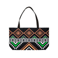 Aztec Geo Weekender Tote Bag — Black & Neon Tribal Beach Bag