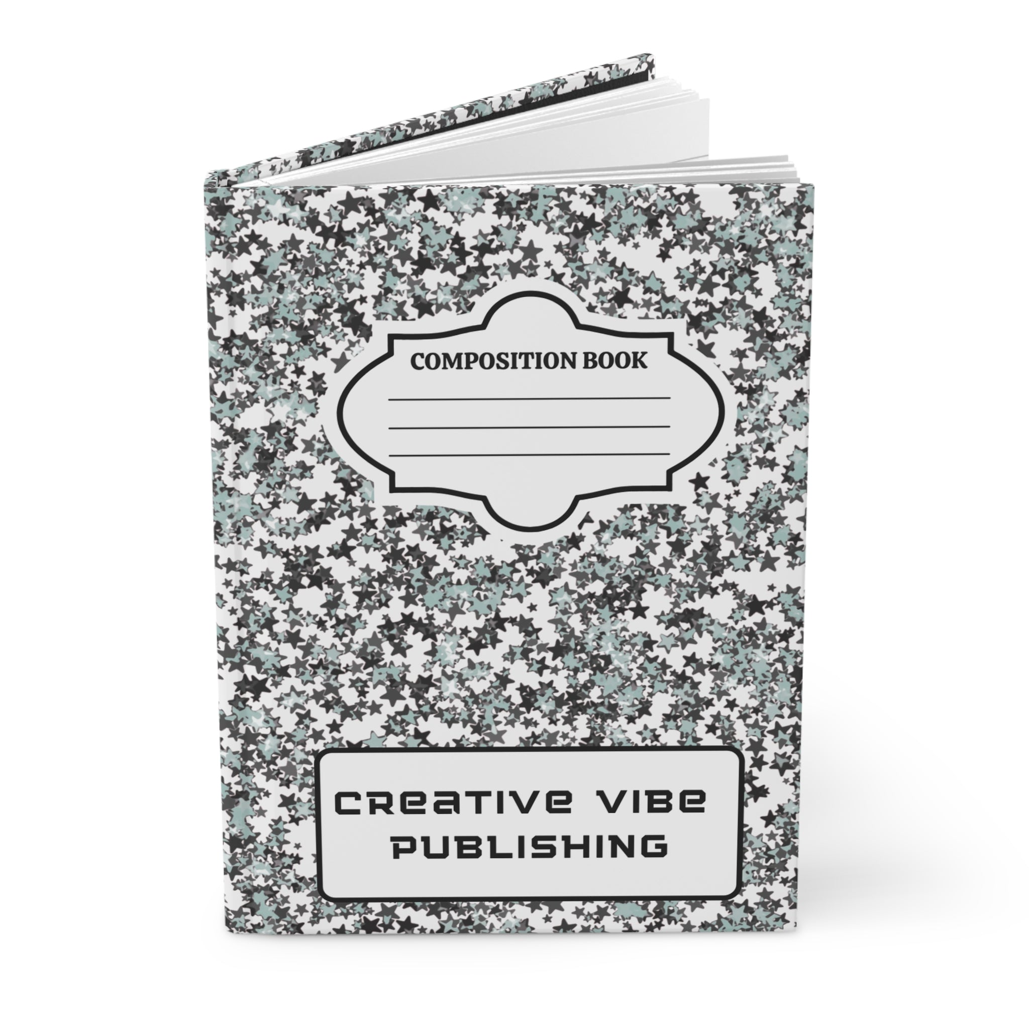Composition-Style Hardcover Journal — 'Creative Vibe Publishing' Notebook (Matte)