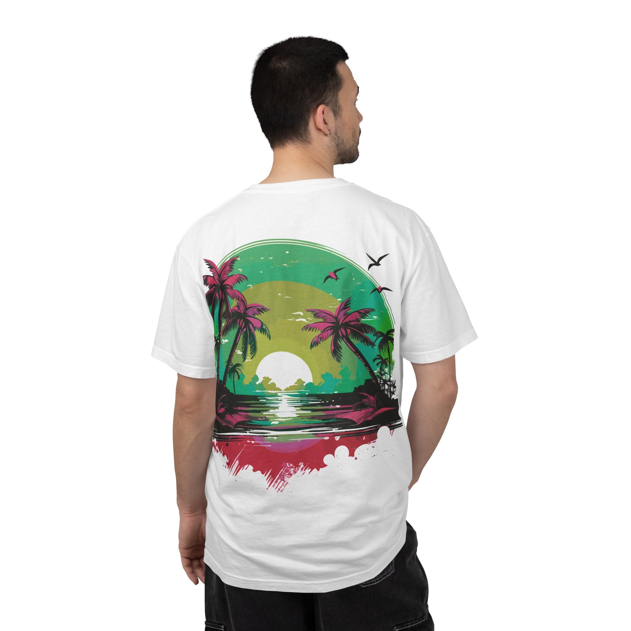 T-Shirt — Tropical Sunset Palm Beach Graphic Tee