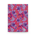 Floral Composition Hardcover Journal — Purple & Magenta Patterned Notebook for School, Notes & Creative Writing
