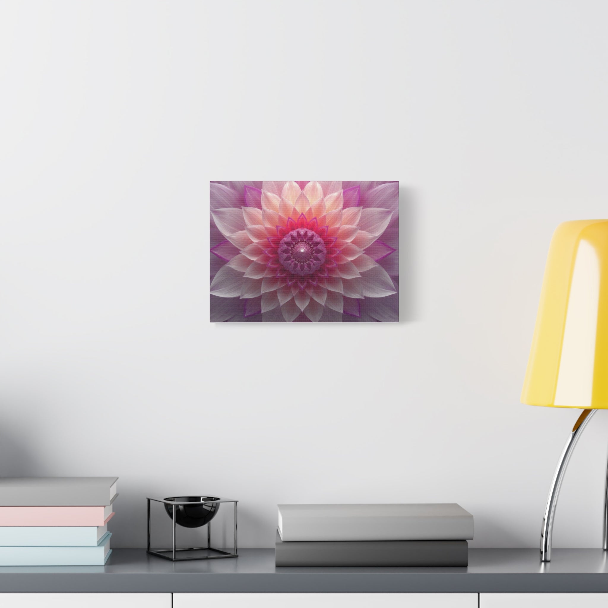 Pink Lotus Mandala Matte Canvas Wall Art - Stretched 1.25"