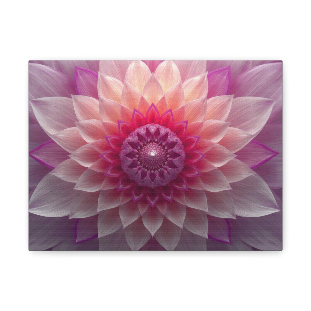 Pink Lotus Mandala Matte Canvas Wall Art - Stretched 1.25"