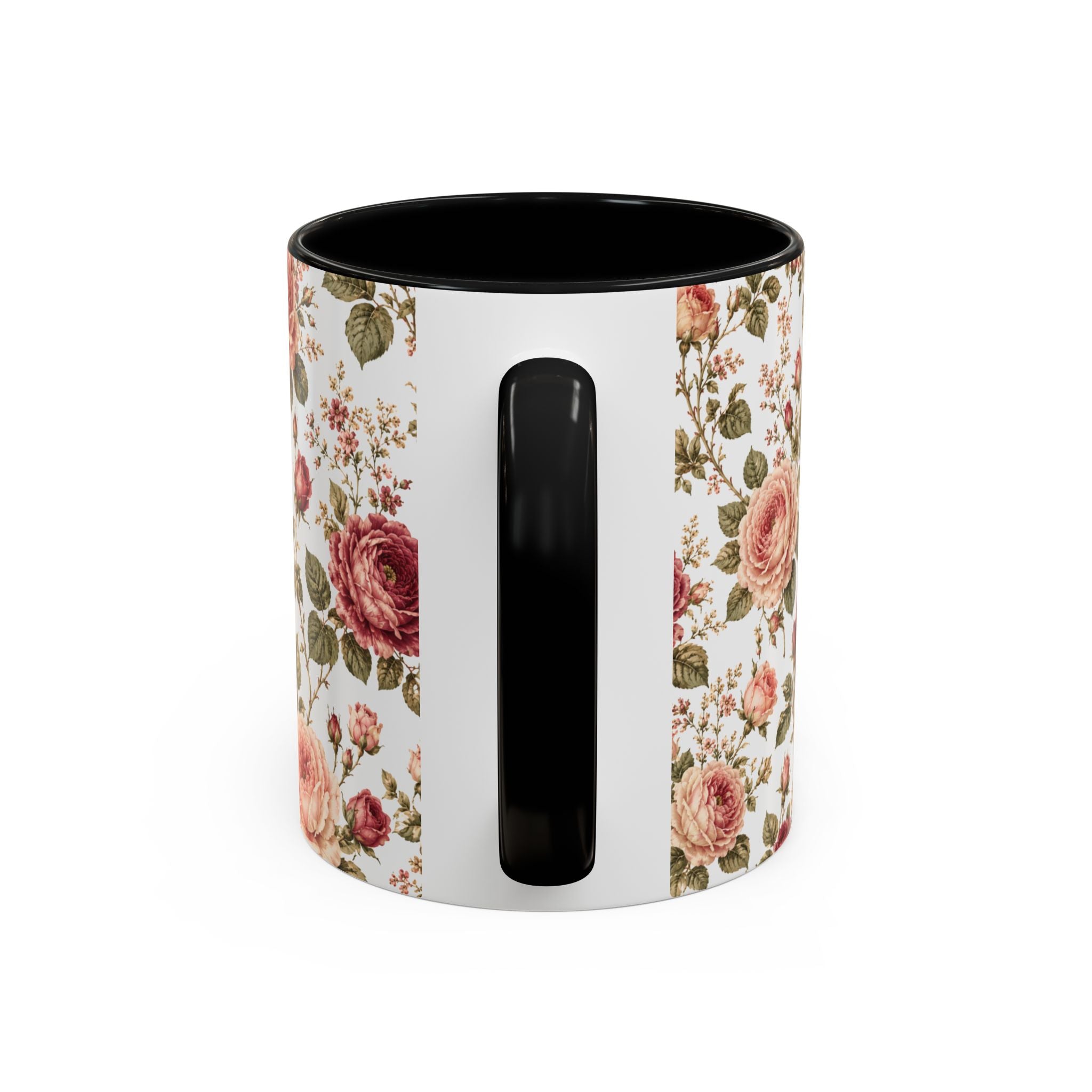 Floral Rose Accent Coffee Mug — Vintage Garden 11/15oz