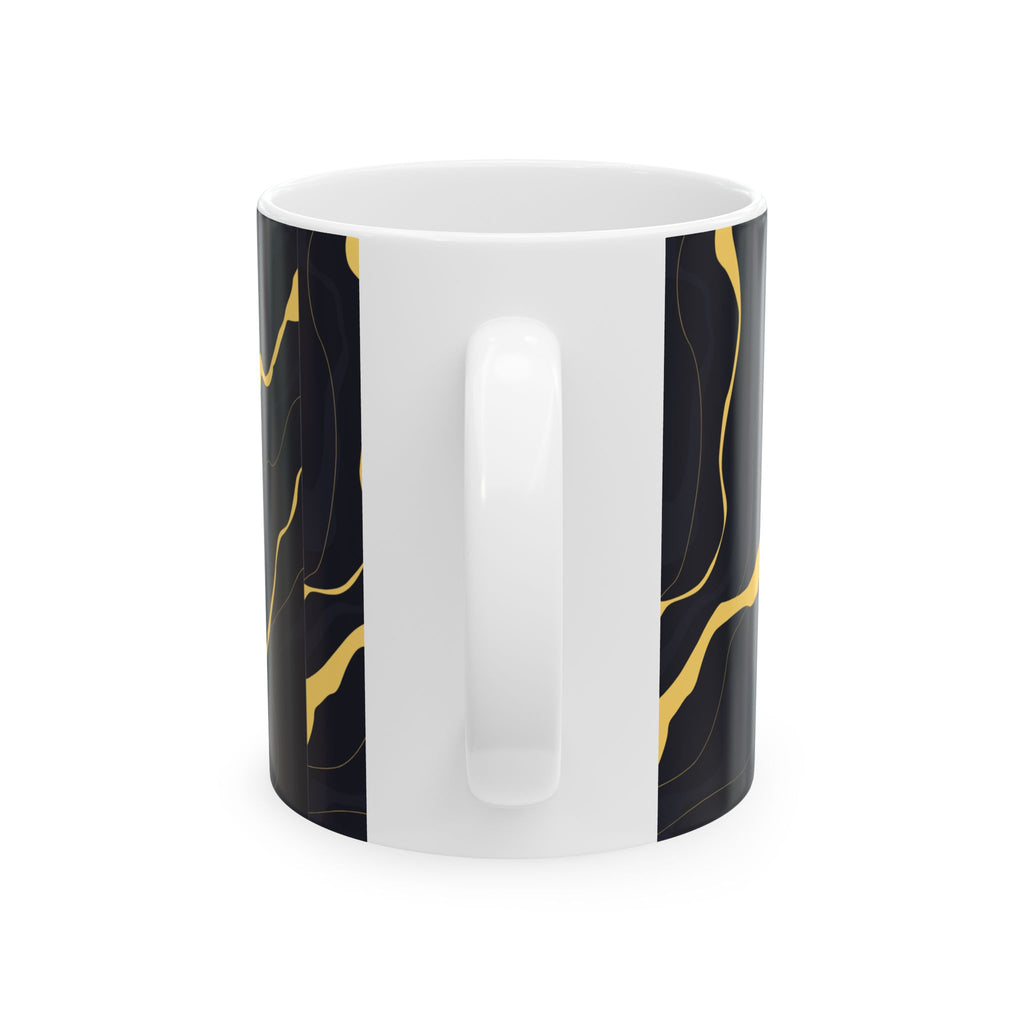 Black & Gold Marble Ceramic Mug — Elegant Abstract Coffee Cup (11oz, 15oz)