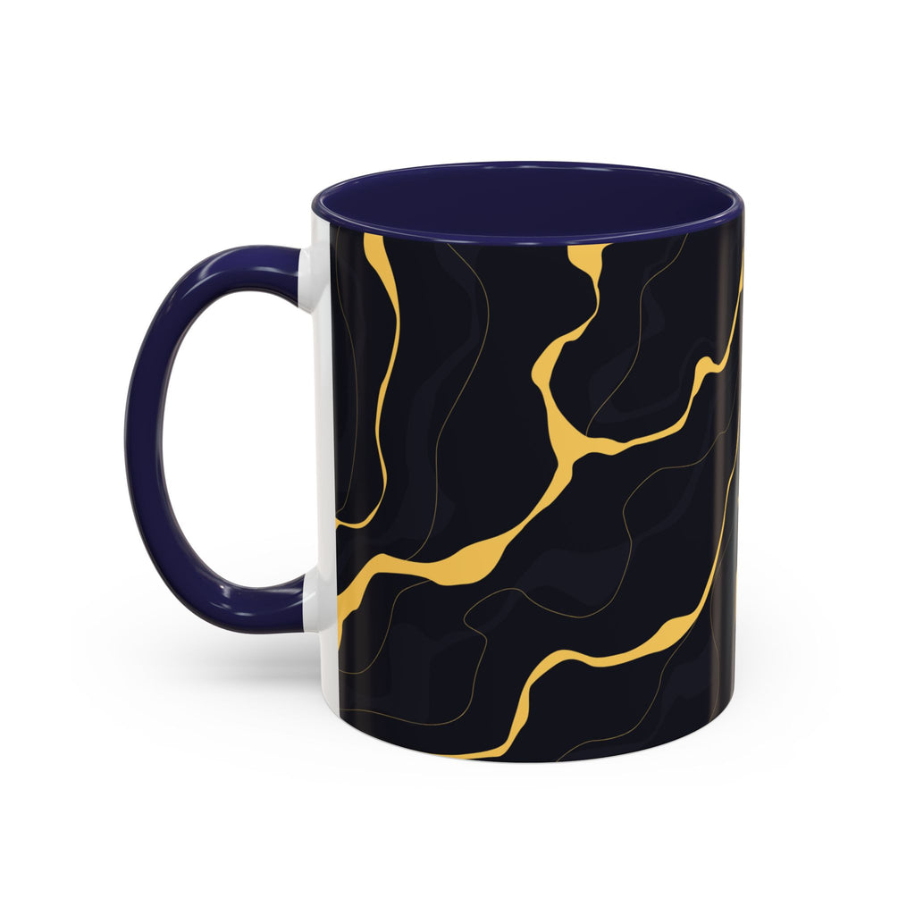 Black & Gold Marble Accent Coffee Mug — 11/15oz