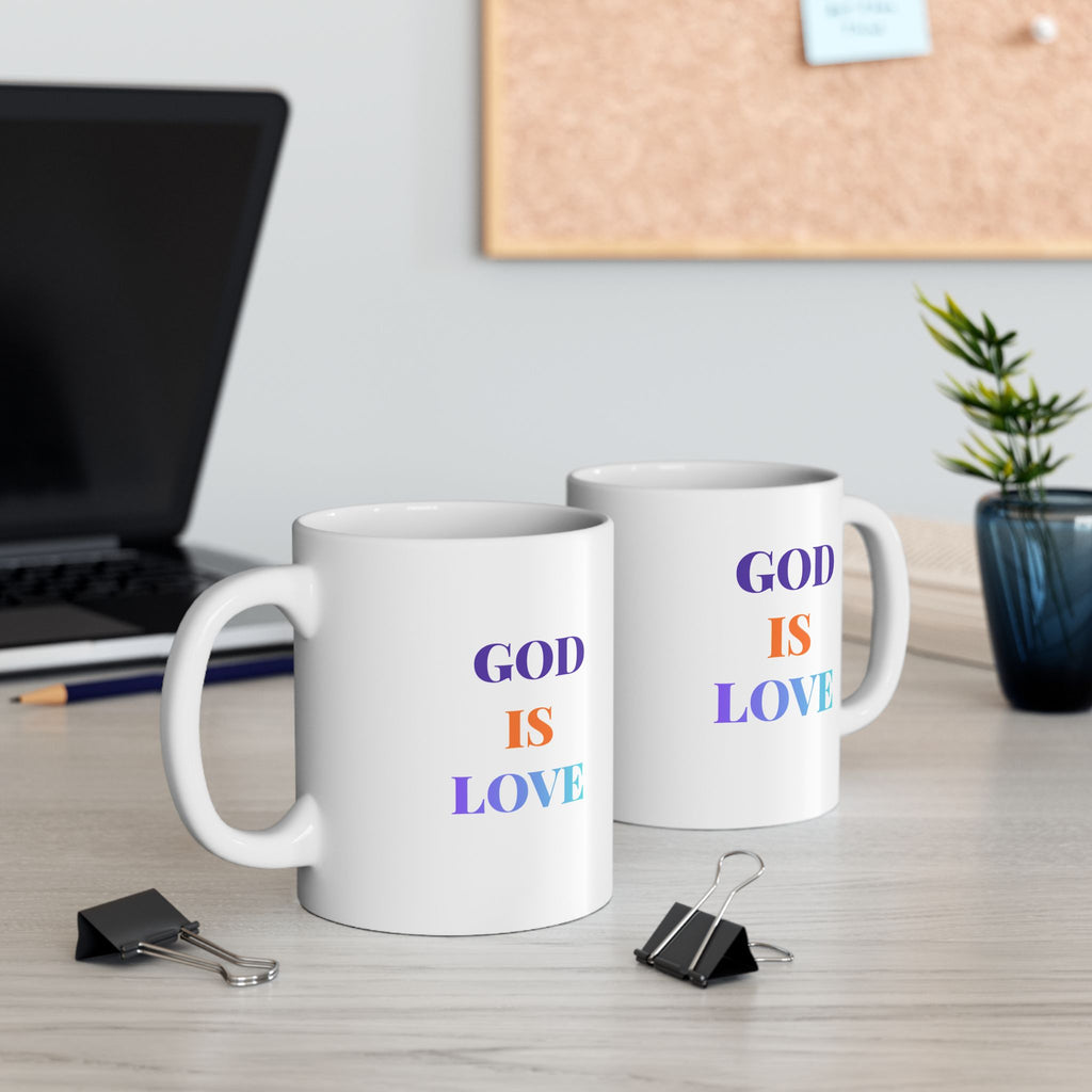 Inspirational Faith Mug – "God Is Love" Ceramic Coffee Cup (11oz & 15oz)