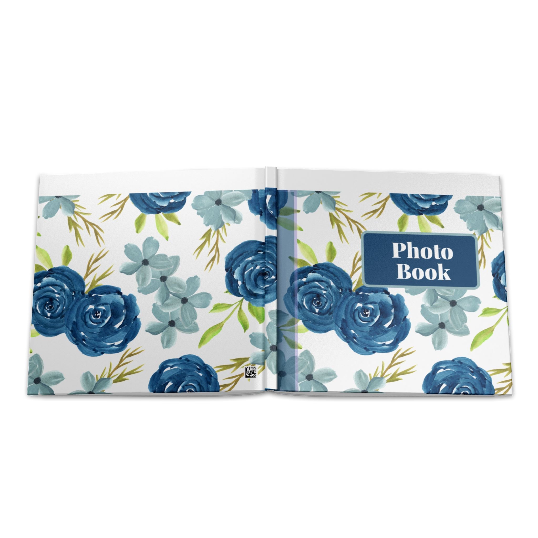 Blue Floral Hardcover Photo Book – Personalized Keepsake Album