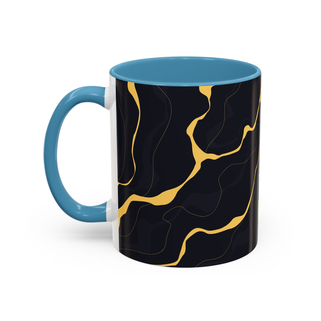 Black & Gold Marble Accent Coffee Mug — 11/15oz