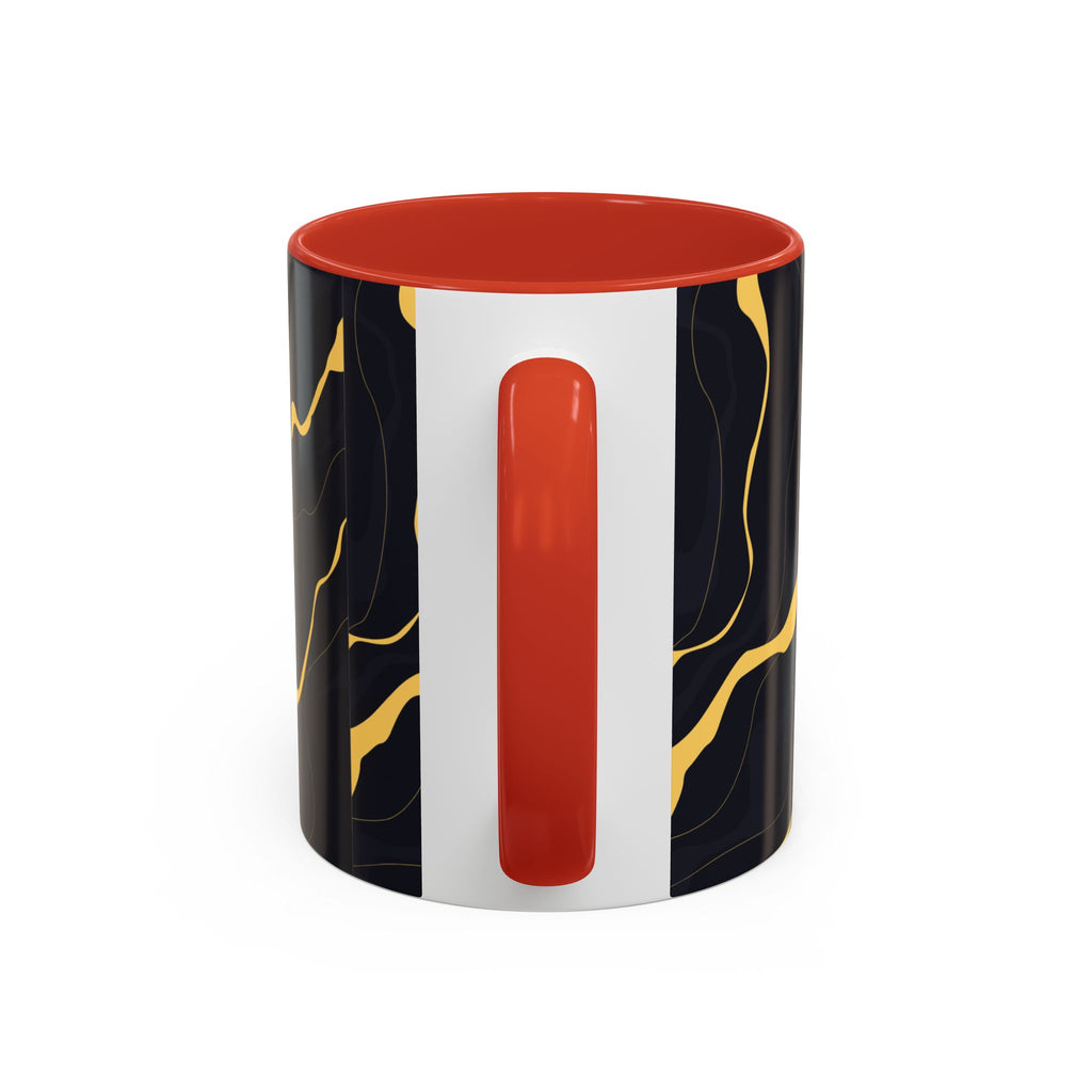 Black & Gold Marble Accent Coffee Mug — 11/15oz