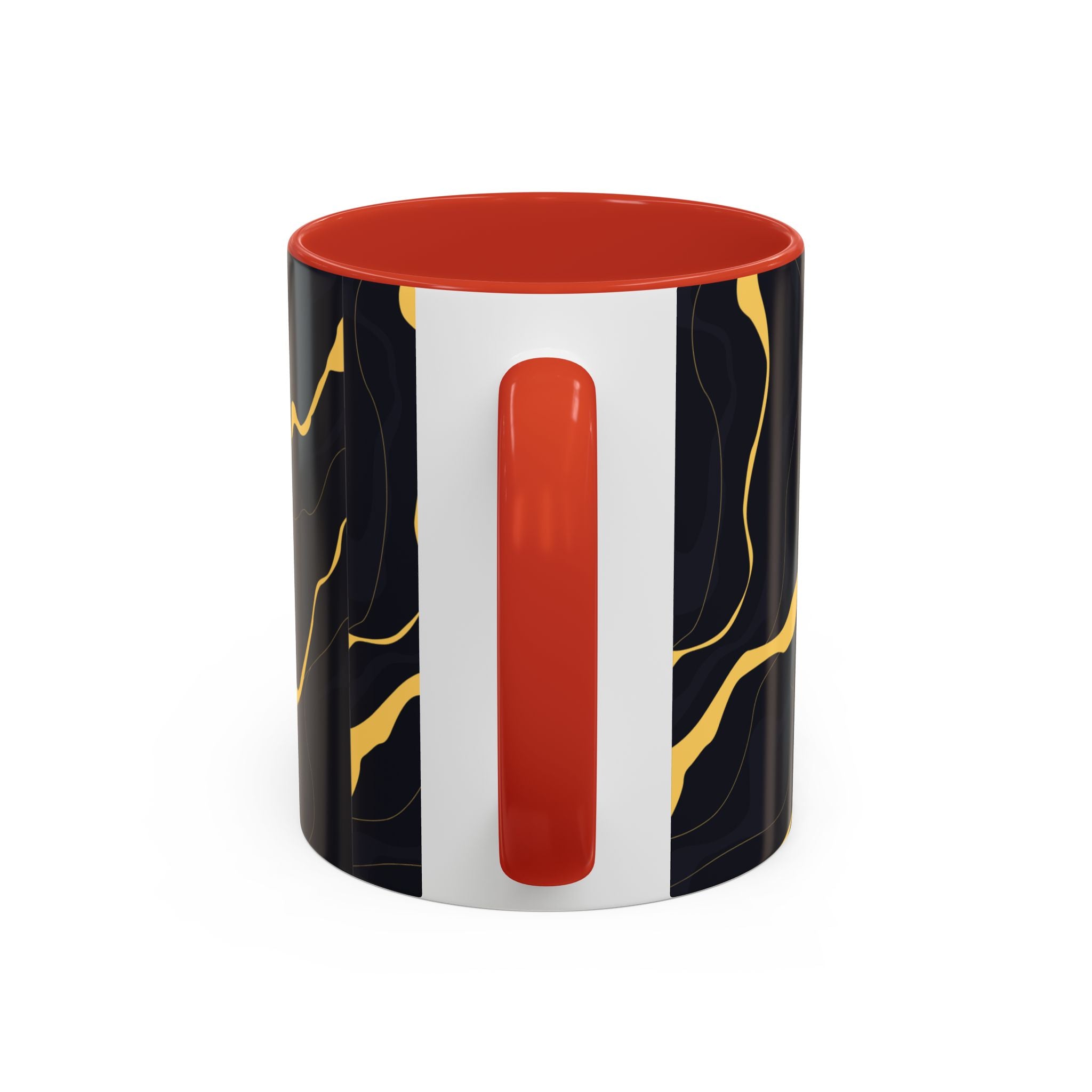 Black & Gold Marble Accent Coffee Mug — 11/15oz