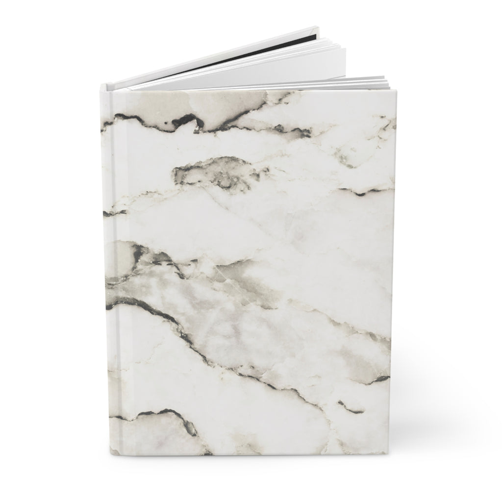 Marble Hardcover Journal — Matte White Stone Notebook