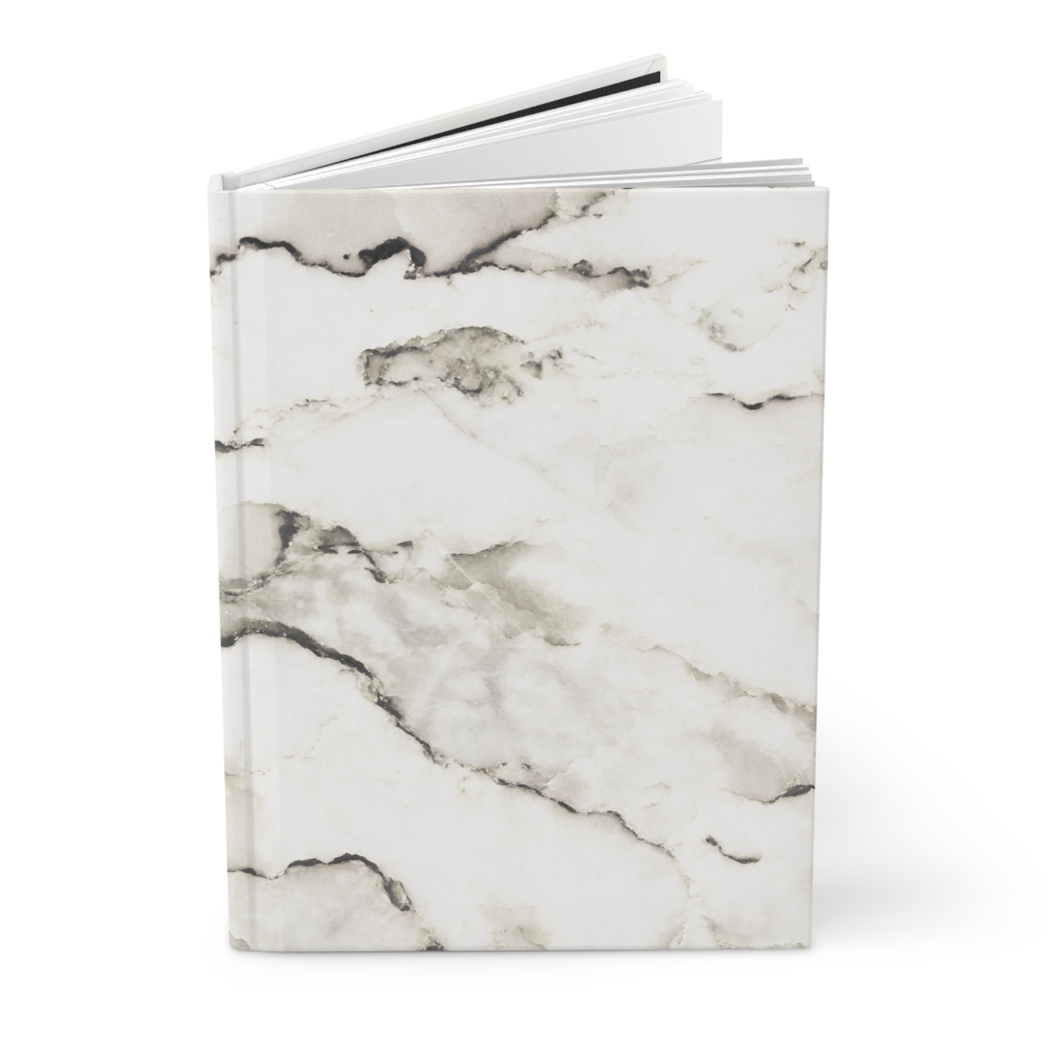Marble Hardcover Journal — Matte White Stone Notebook