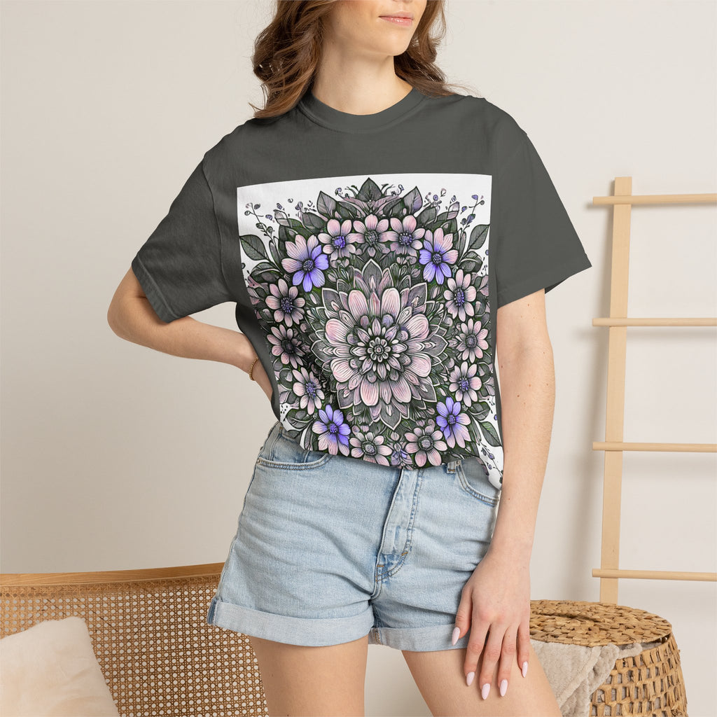Floral Mandala T-Shirt — Pastel Garden Blossom Tee