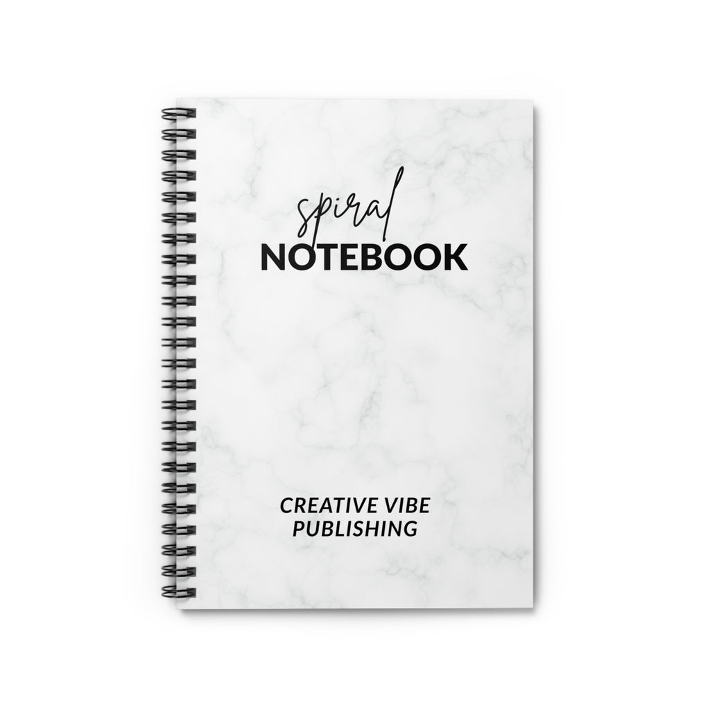 Marble Spiral Notebook — 'Spiral Notebook' Script Cover, Ruled Journal for School & Work
