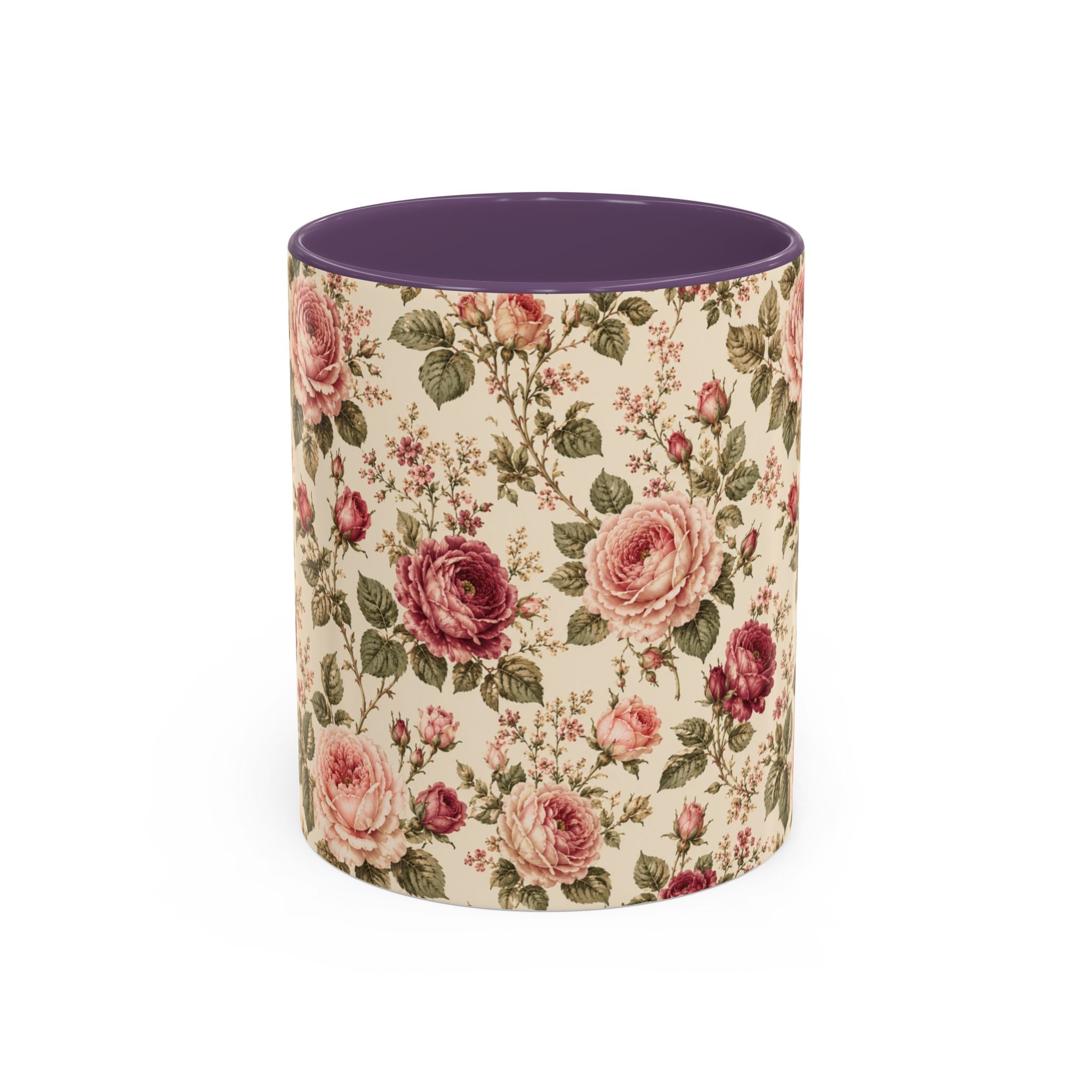 Vintage Rose Accent Coffee Mug – Floral 11/15oz
