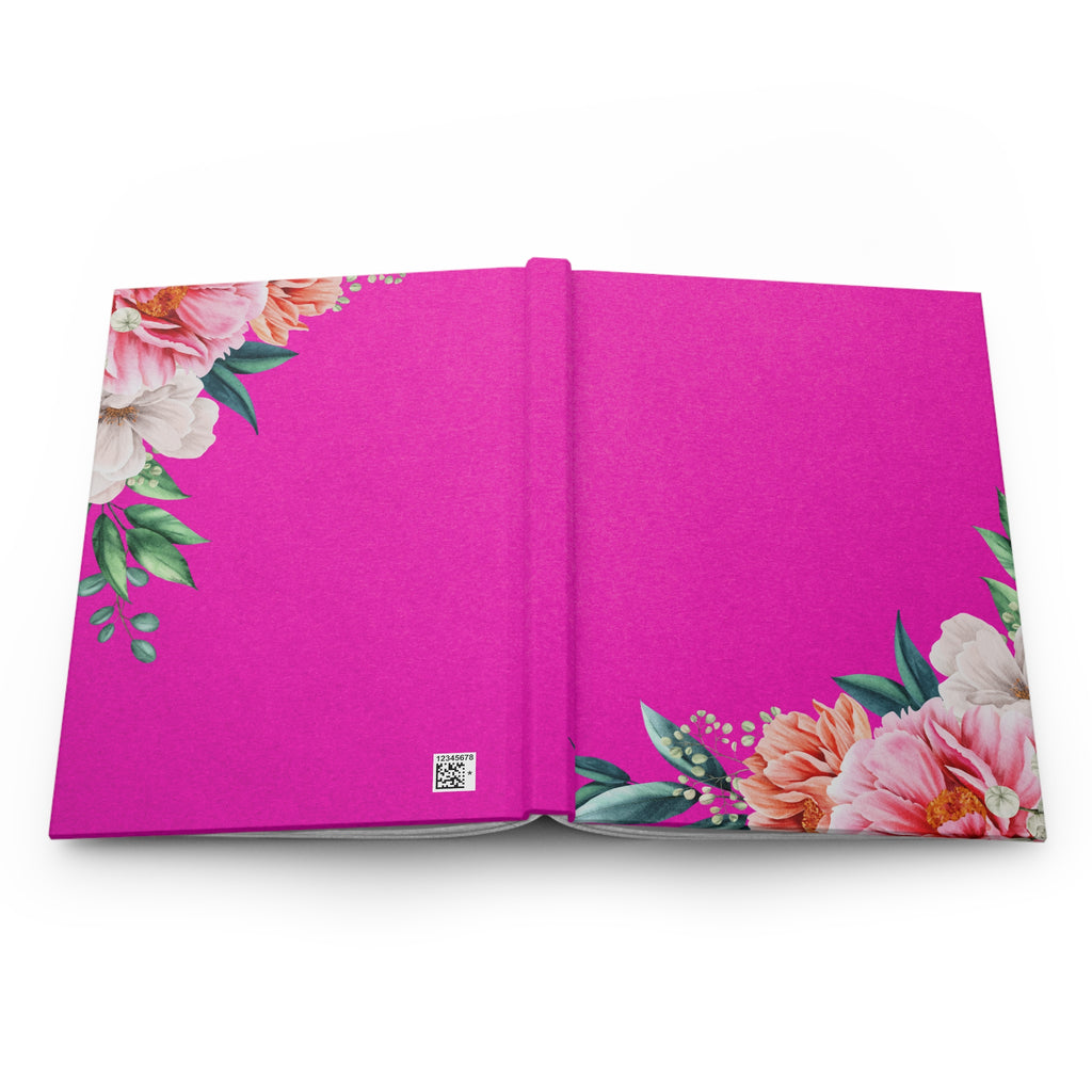 Floral Pink Hardcover Journal – Bright Floral Notebook for Notes & Gifts