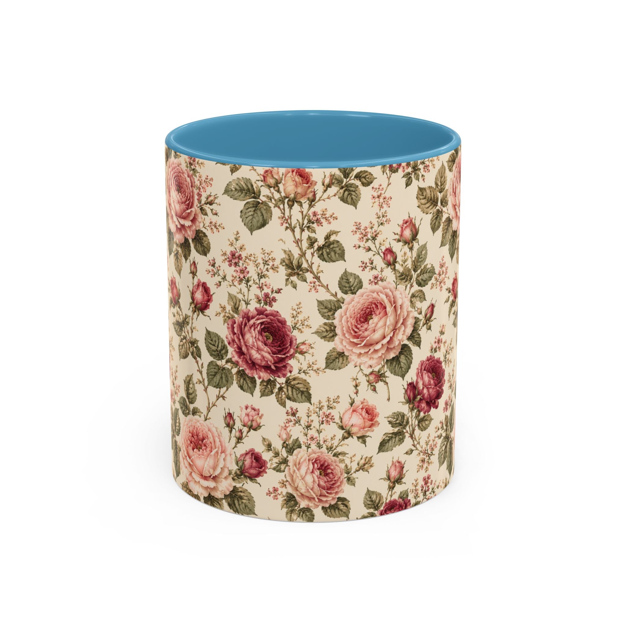 Vintage Rose Accent Coffee Mug – Floral 11/15oz