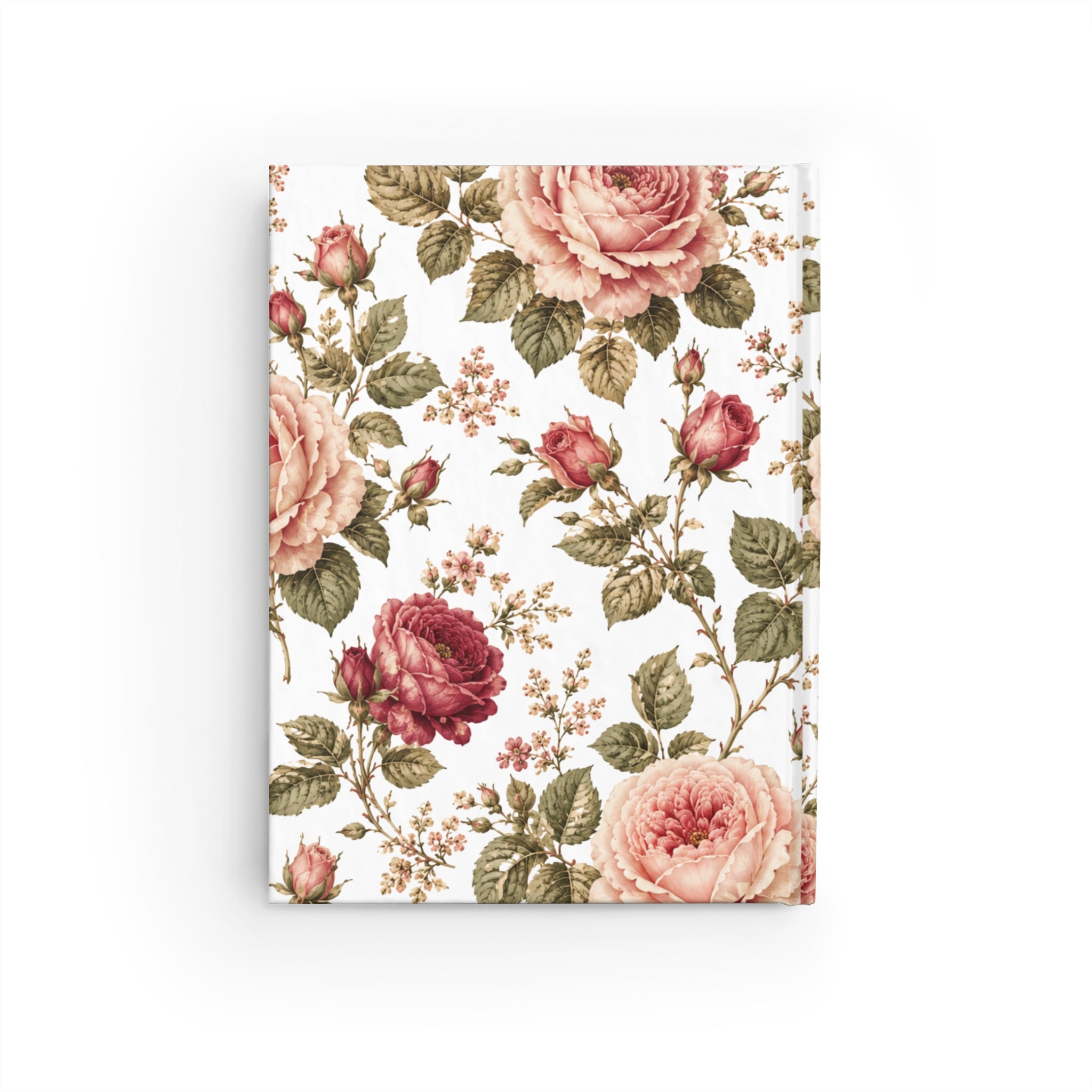 Floral Rose Hardcover Journal — Vintage Botanical Notebook