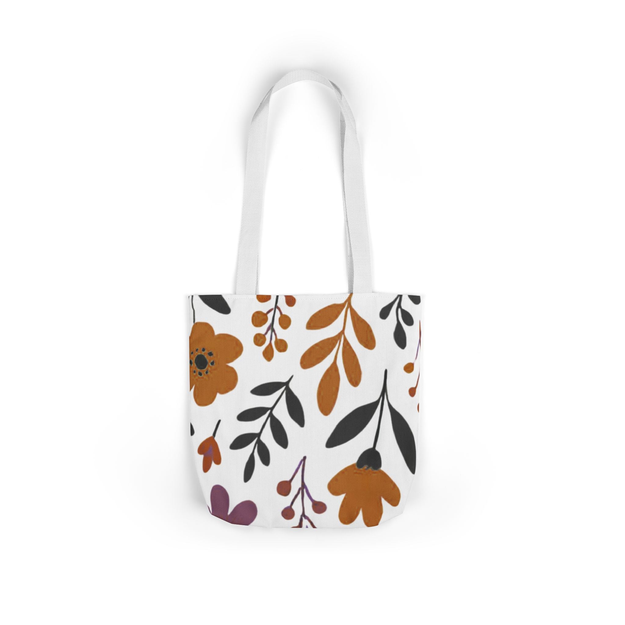 Floral Canvas Tote Bag — Autumn Wildflower Print