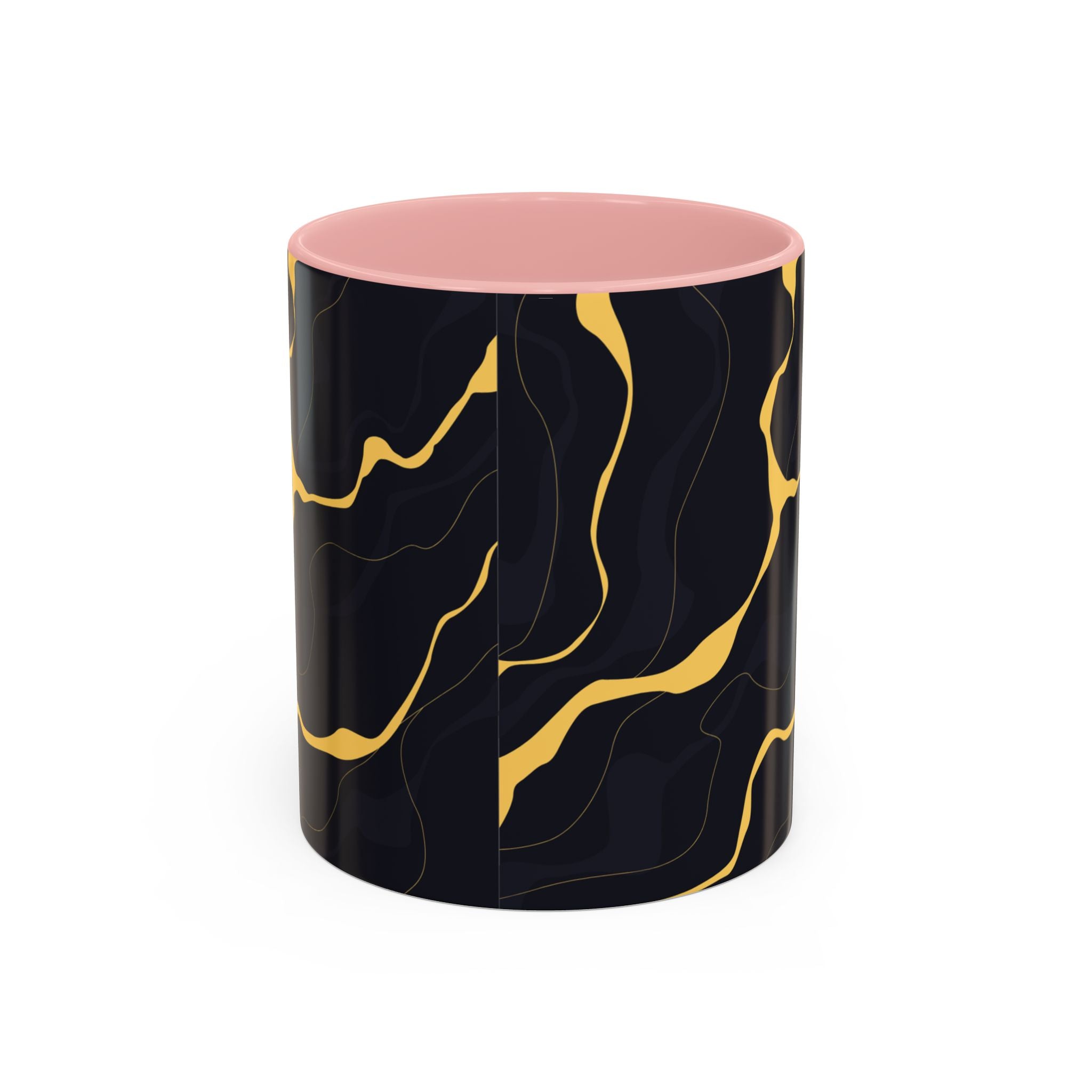 Black & Gold Marble Accent Coffee Mug — 11/15oz