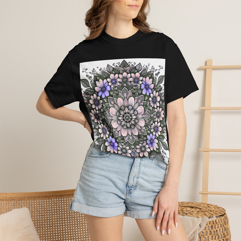 Floral Mandala T-Shirt — Pastel Garden Blossom Tee