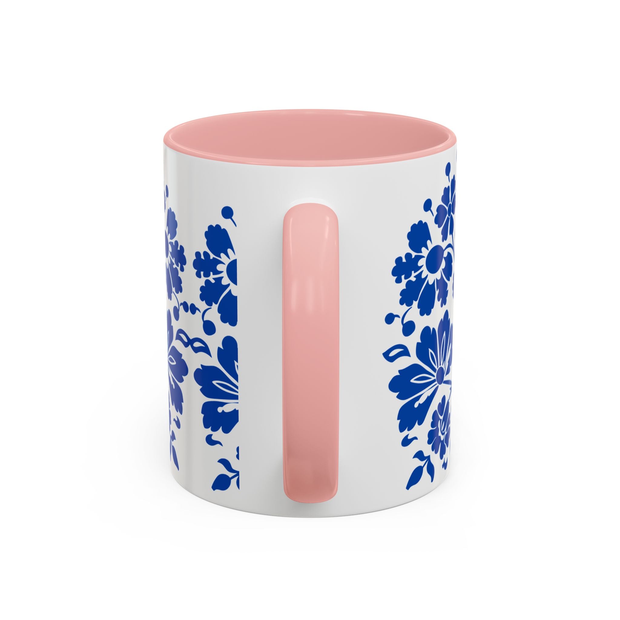 Blue Floral Accent Coffee Mug – Ceramic 11/15oz