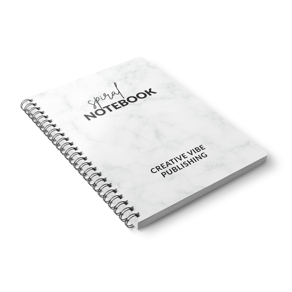 Marble Spiral Notebook — 'Spiral Notebook' Cover, A5 Wirobound Journal