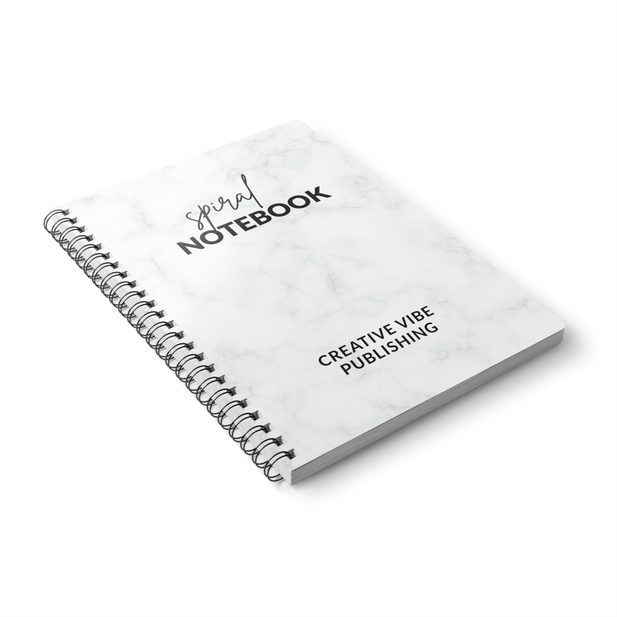 Marble Spiral Notebook — 'Spiral Notebook' Cover, A5 Wirobound Journal