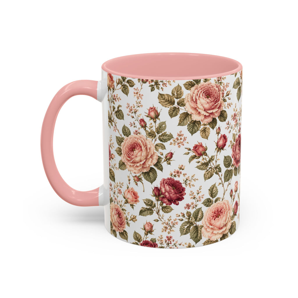 Vintage Rose Accent Coffee Mug — Floral Tea & Coffee Cup (11/15oz)