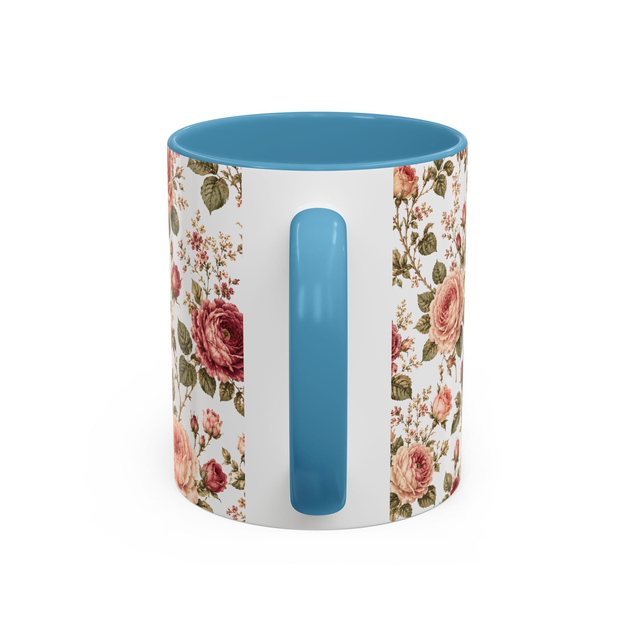 Floral Rose Accent Coffee Mug — Vintage Garden 11/15oz